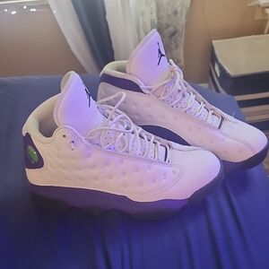 White and Purple Retro Sneakers